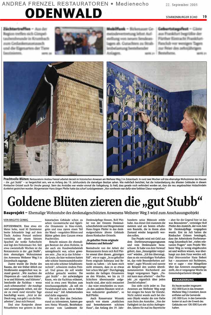 Starkenburger Echo 22. September 2005, Fachwerkgeb&auml;ude Weiherer Weg klein