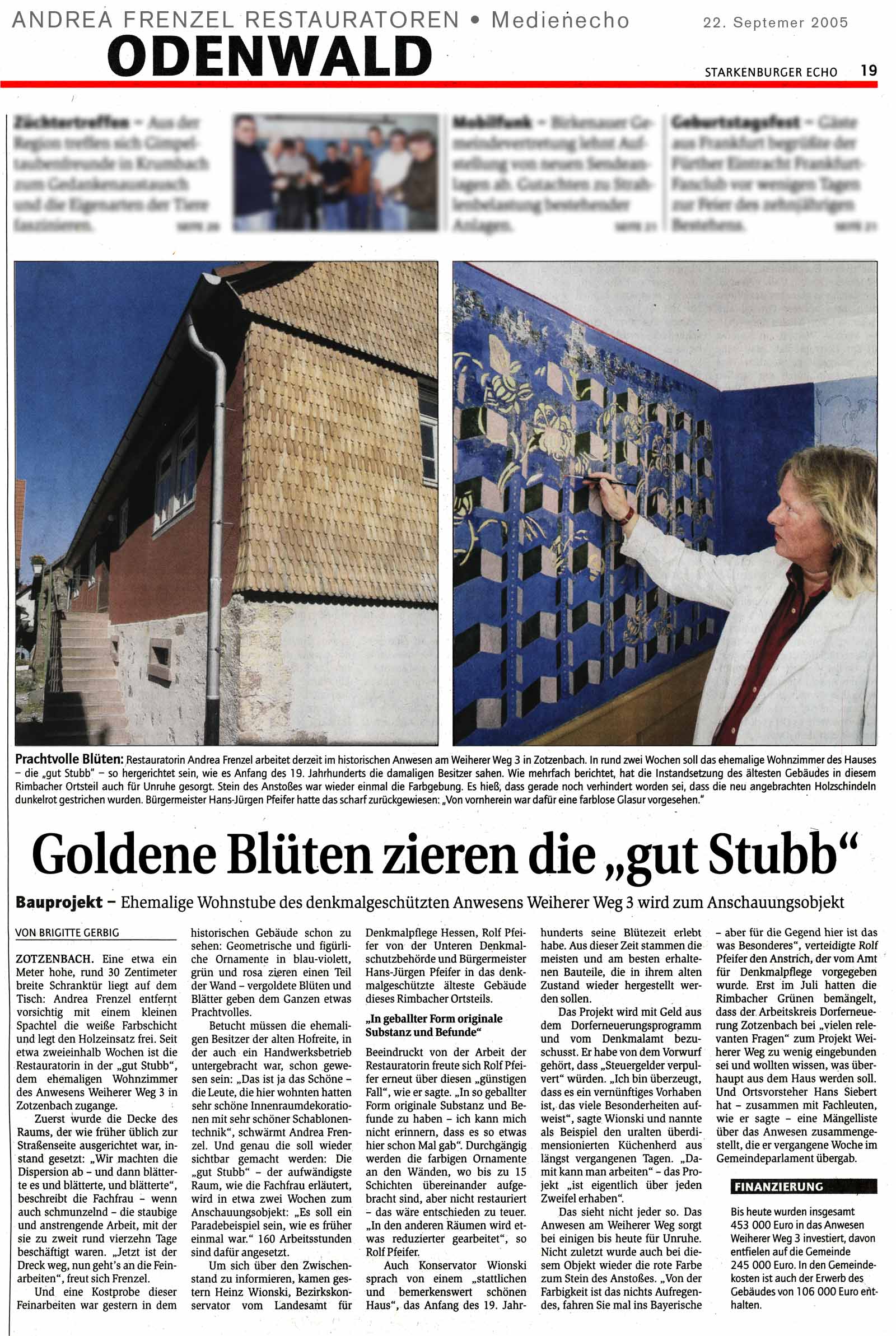 Starkenburger Echo 22. September 2005, Fachwerkgeb&auml;ude Weiherer Weg gross